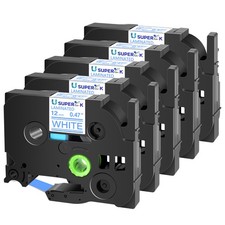 5PC TZe-233 TZ-233 Blue on White Label Tape Compatible with Brother PT-H100 12mm