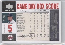 2007 Upper Deck Black Game-Day Box Score 32/50 Joe Nathan #GDB-JN Auto 9rm