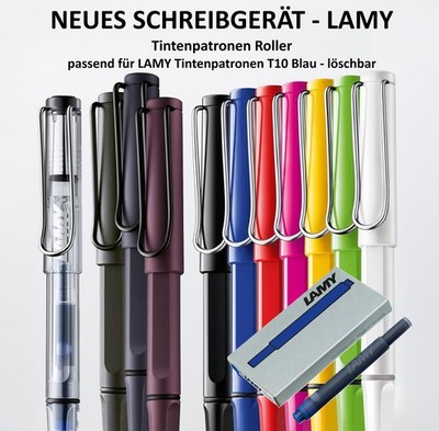 LAMY ROLL INK für T10 Tintenpatrone Blau löschbar | Tintenpatronen Roller - NEU
