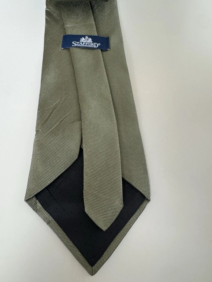 Stafford Men’s Silk Tie Green Tailored Culture - Image 3 of 4