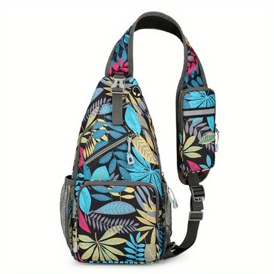 Adjustable Multi - Pocket Sling Bag: Lightweight Nylon fit for Hiking, Traveling