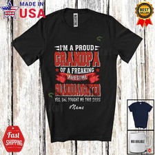 Custom Name Grandpa Of Awesome Granddaughter; Father's Day Men Family T-Shirt