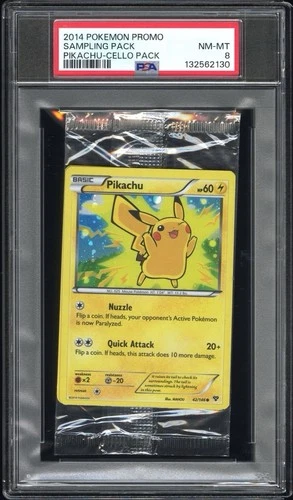 2014 Pokemon Promo Sampling Pack # 42 Pikachu PSA 8 Cello Pack NM-MT Free Ship!
