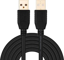 USB A to A Male Cable 30Ft, Double End USB Cord with Gold-Plated Connector for H