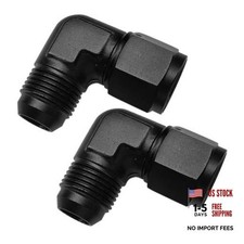 2PCS Female to Male Flare 90 Degree Elbow Swivel Union Fitting Adapter, 10AN