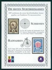 BRD SPORTHILFE GEDENK-BLOCK 1987 SCHIESSEN RADFAHREN FAHRRAD CYCLING m6489