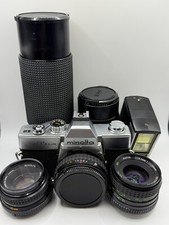 Minolta SRT 100x Bundle W Multiple Lens/Carrying Case/Light/Manual Untested