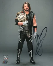 AJ STYLES WWE SIGNED 8x10 PHOTOFILE PHOTO AUTOGRAPH w/ COA