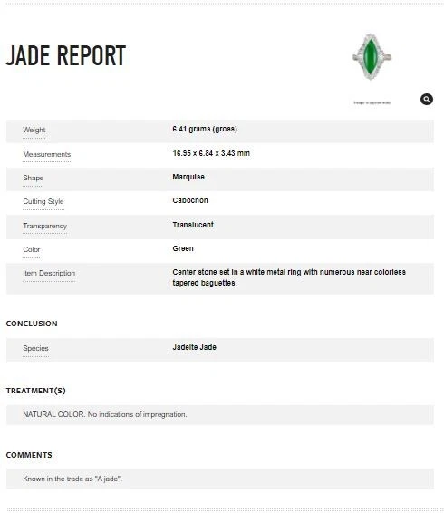 Juego de diamantes de jadeíta de jade imperial marqués verde natural oro blanco 14K GIA Foto 2 de 4