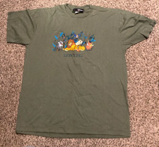 VINTAGE THE LION KING SINGLE STITCH EMBROIDERED GREEN T-SHIRT - SIZE X-LARGE