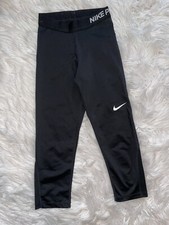 NIKE PRO LEGGINGS CROP WOMENS XS BLACK DRI FIT CROPPED 19" GYM WORKOUT ACTIVE