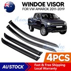 4PCS Weather Shield Weathershield Window Visor for VW Amarok 2011-2019 Dual Cab