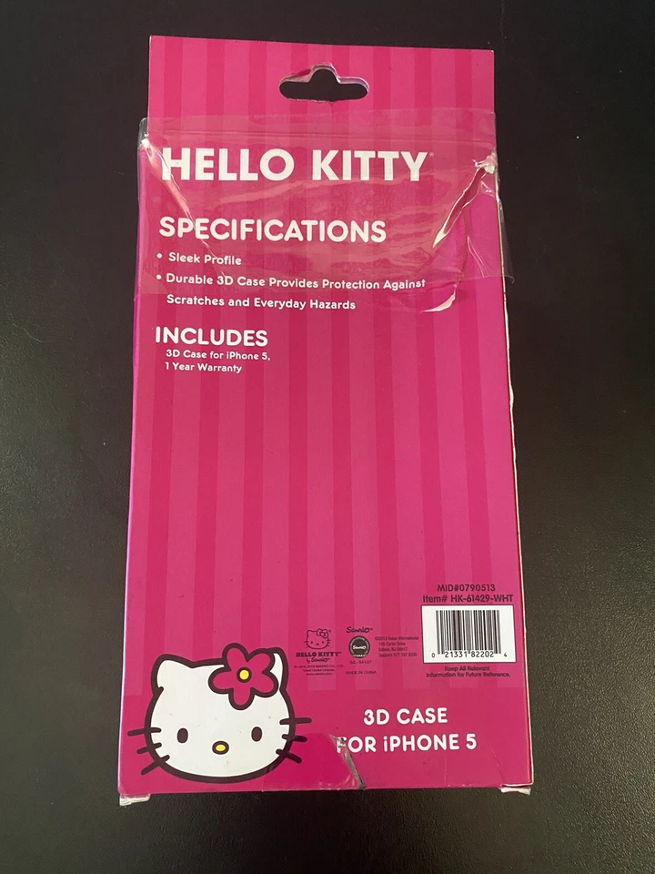 NUEVA Funda Hello Kitty Sanrio 3D para Apple iPhone 5 Cubierta Decorativa Blanca Foto 2 de 4