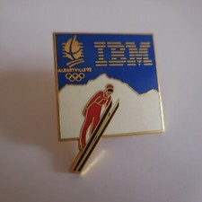 Metal Gold Enamel Pin IBM Winter Olympic Games Albertville 1992 France N4992