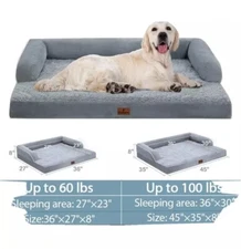 Pet Couch Cooling Orthopedic Memory Foam Quilted Bolstered Sofa Dog Bed Luxury 