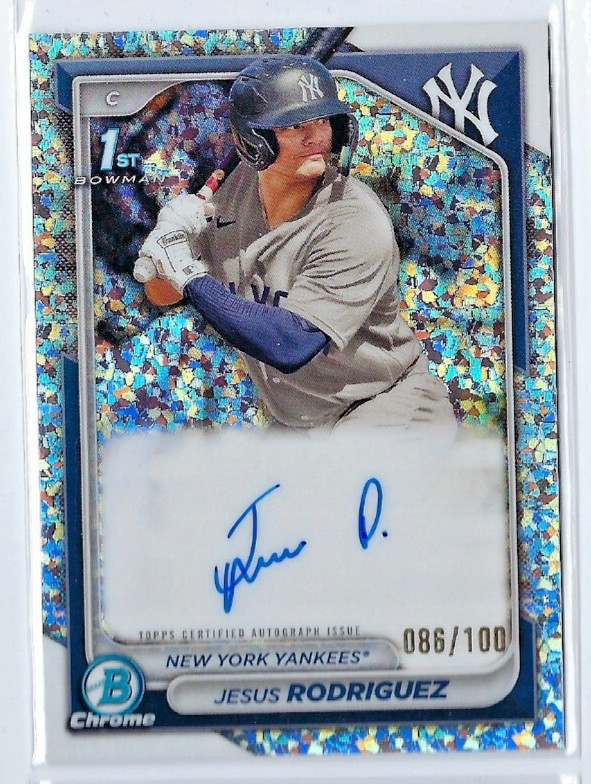 JESUS RODRIGUEZ 2024 Bowman Chrome 1st Mini Diamond Refractor Auto 86/100 NYY