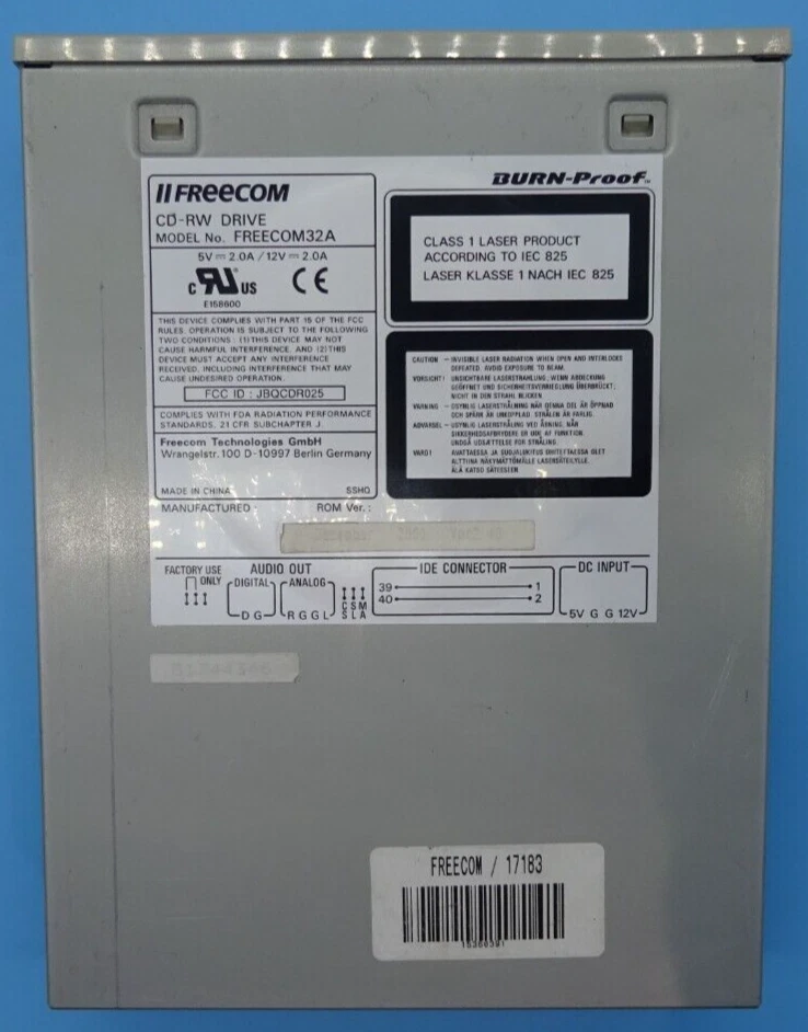 FREECOM-FREECOM32A IDE Laufwerk CD-R/RW Burner Writer Brenner Drive#LW1495 - Bild 3 von 3