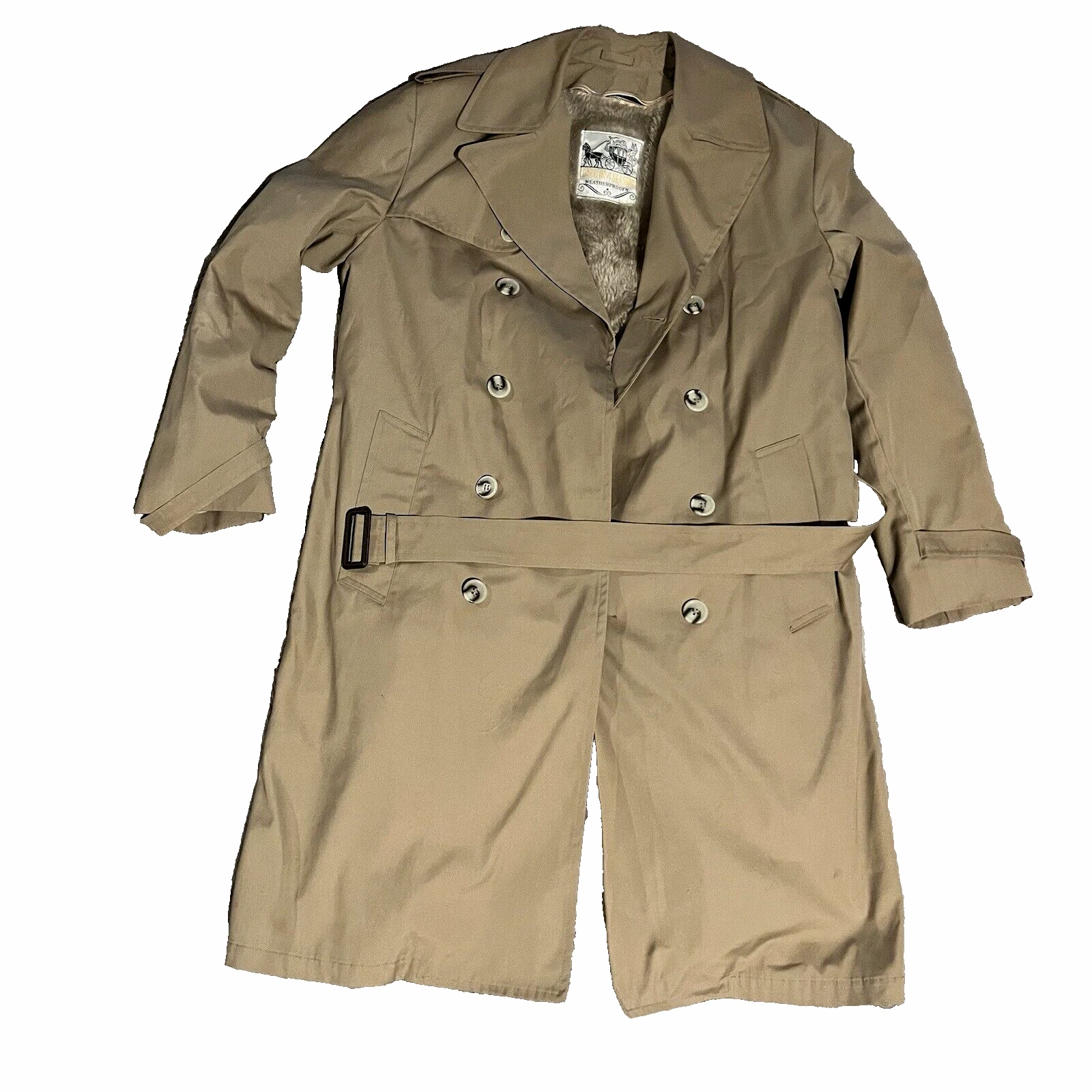 Cappotto Coach in 4 Stagioni Resistente alle Intemperie Beige Ottime Condizioni Fodera Rimovibile