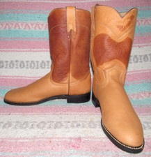 Womens Vintage Justin Diamond J Brown Leather Roper Cowboy Boots 6.5 B NEW