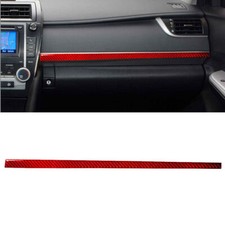 Cubierta de tablero interior de fibra de carbono roja del lado del pasajero para Toyota Camry