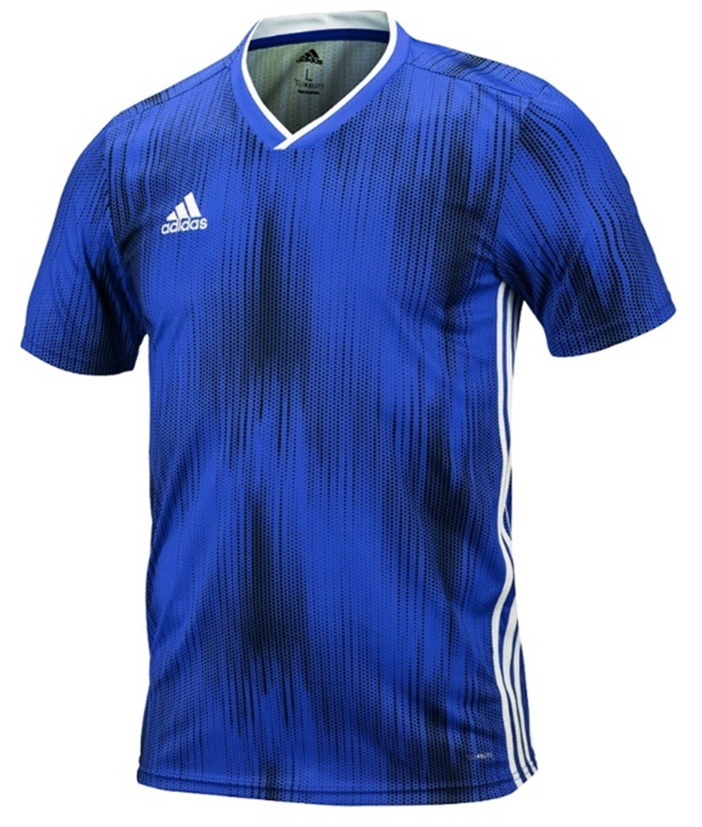 Adidas Men TIRO 19 T-Shirts Training Soccer Blue Casual Top Shirt Jersey  DP3532