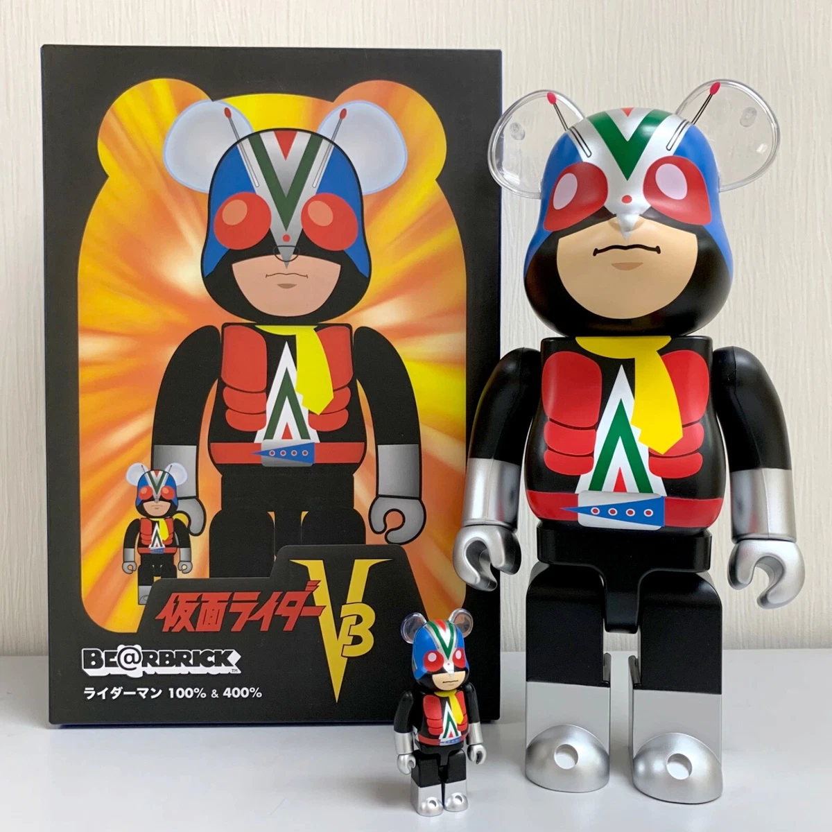 Medicom 400% + 100% Bearbrick ~ Kamen Rider Be@rbrick Riderman | eBay