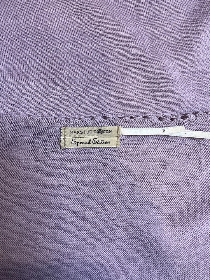 Blusa sin mangas Max Studio M lavanda púrpura tejida verano trabajo sin mangas Foto 4 de 4