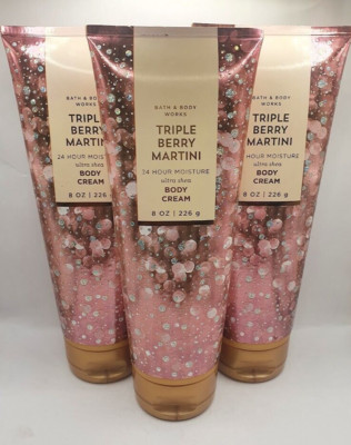 BATH AND BODY WORKS TRIPLE BERRY MARTINI BODY CREAM 8 OZ (SET OF 3)