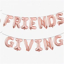 "Fall Fiesta: 16" Multicolor F Balloons Friendsgiving Party Kit - Friends Party