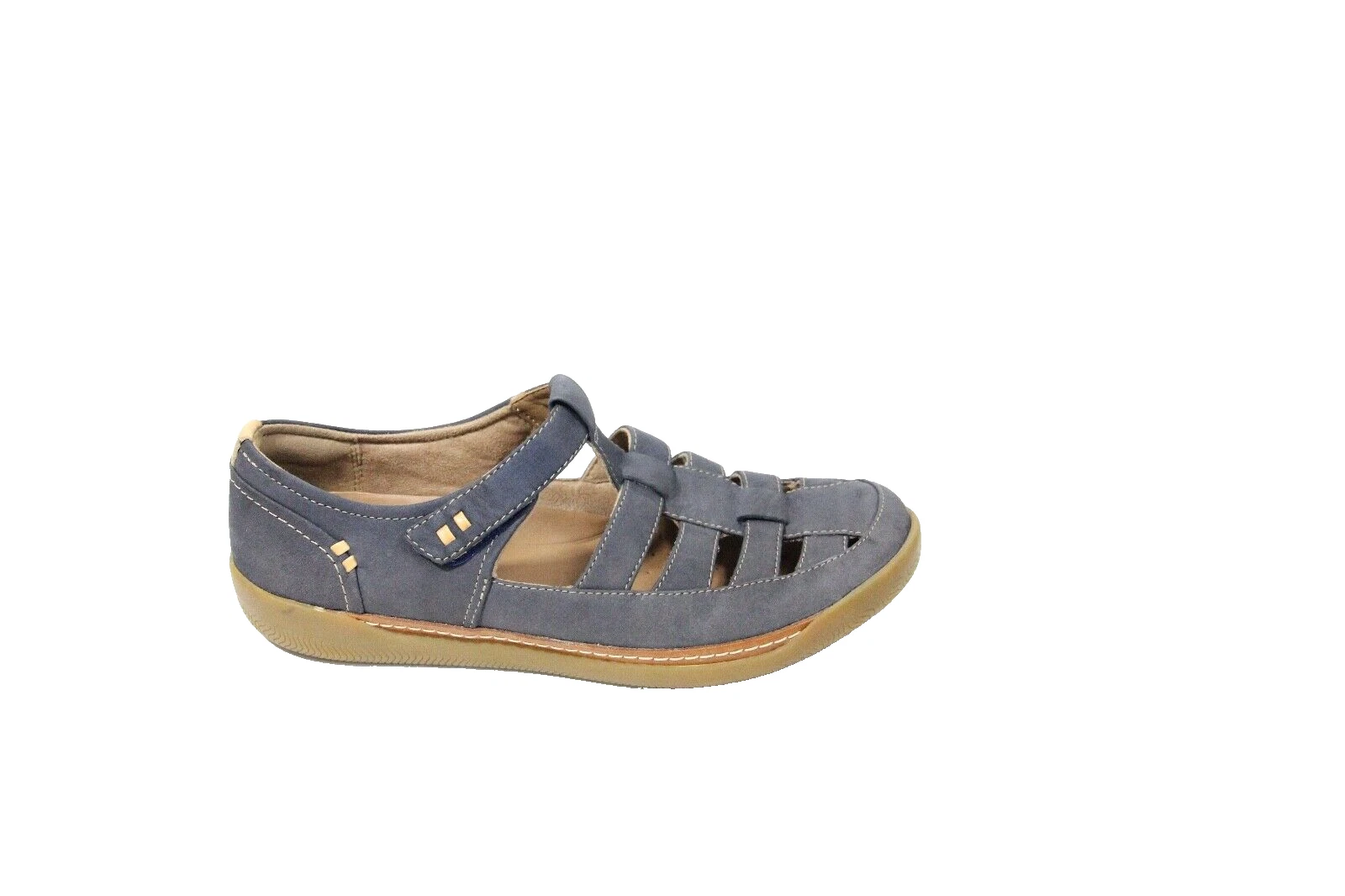 Scarpe da pescatore Clarks destrutturate taglia 7 5 sandali donna pelle blu piatti