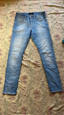 SCOTCH & SODA Ralston Jeans Herren W29/L32 Slim Blau Faded Whiskers Button Fly