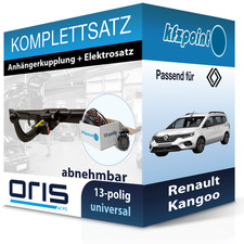 ORIS Anhängekupplung abnehmbar und E-Satz 13polig für Renault Kangoo 21- neu