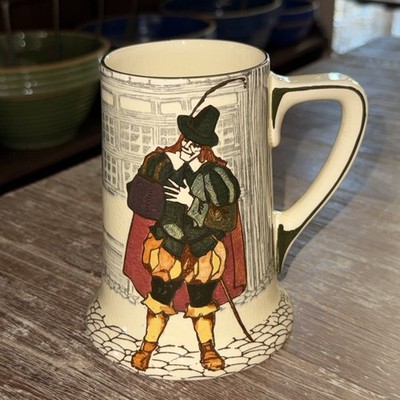Vtg Royal Doulton Tankard Mug Tankard-Tudor Gentlemen Crackle Glaze 5.5  England