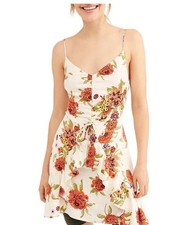 Free People M Happy Heart Ruched Dress Floral Print Mini Fit Flare/See Details