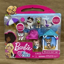 Package Error Barbie Pets Beach Hut Set/ Farm Set 11 Piece Playset Toy 2019 NIB