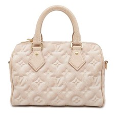 Louis Vuitton Speedy Bandouliere Grained Leather Shoulder Bag Monogram