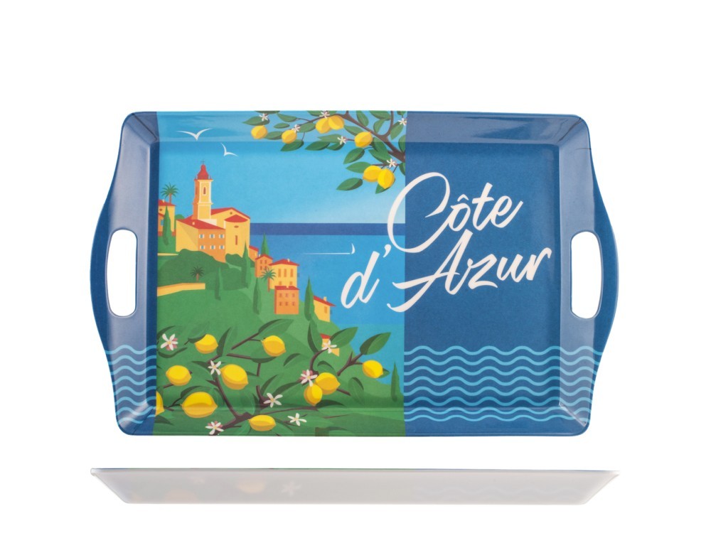 H&H Decorated Cote Azur Tray 44x27 cm Melamine