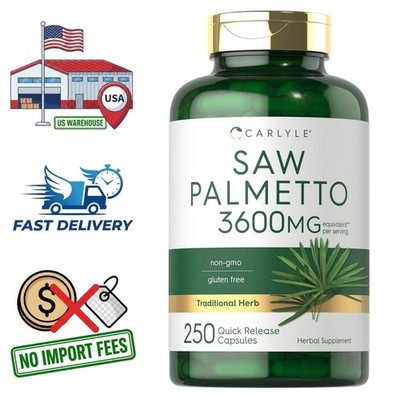 Saw Palmetto 3600mg 10:1 Serenoa Repens | 250 Cápsulas | Extracto Herbal Natural