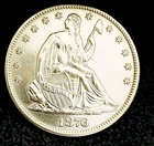 1876 Seated Liberty Half Dollar  White Proof  Coin