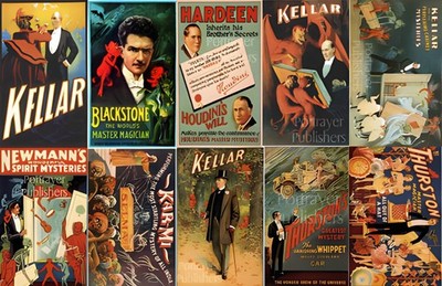 Geschichte der Magie 10 Grußkarten Magier Bilder der Magie Poster