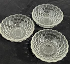 Vintage Anchor Hocking CLEAR Bubble Glass 4 1/2" FRUIT BOWLS Set of 3