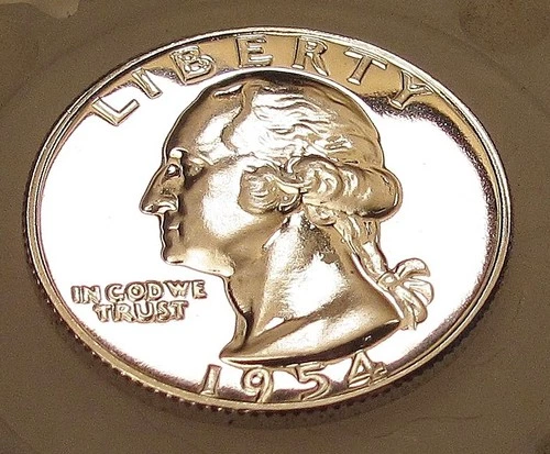 1954 Gem CAMEO Proof Quarter 90% SILVER EYE CANDY Blazing Surfaces #202 ~ 13