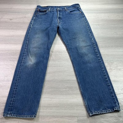 VNTAGE Levis 501 Jeans Mens 36x30 Blue Button Fly Straight Leg Denim Y2K WPL 423