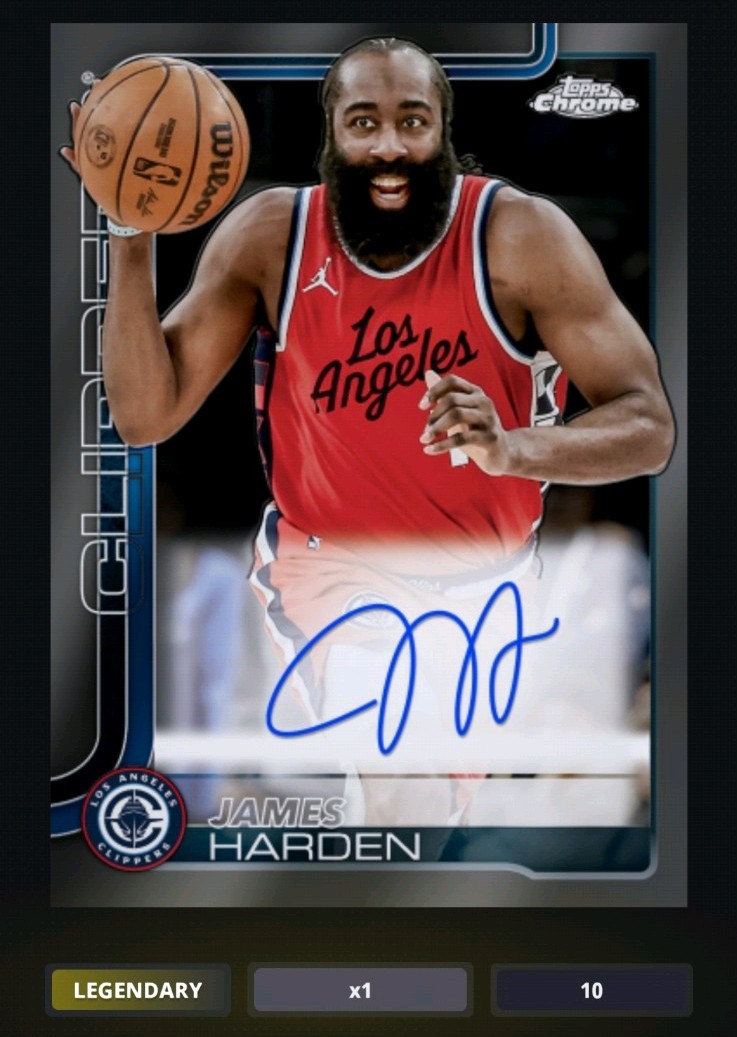 Digital Topps Collect Chrome James Harden The Beard  Legendary Black Auto /10
