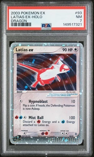 2003 POKEMON EX DRAGON #93 LATIAS EX-HOLO PSA 7