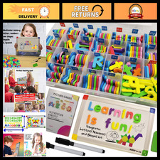 Magnetic Alphabet Letters Numbers Set - 291 Pcs Educational Magnets for Kids