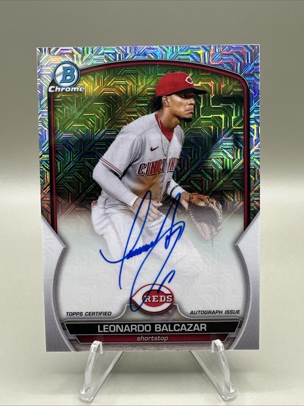 2023 Bowman Chrome LEONARDO BALCAZAR MOJO Prospect AUTO Cincinnati Reds