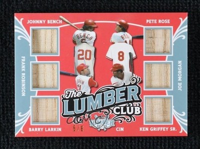 2024 Leaf Lumber The Club Relics Platinum 5/6 Johnny Bench Pete Rose Sr HOF 05x8