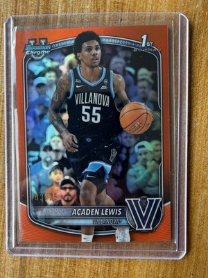  2025 - Bowman U, Acaden Lewis Orange Paper 1st Bowman /25   
