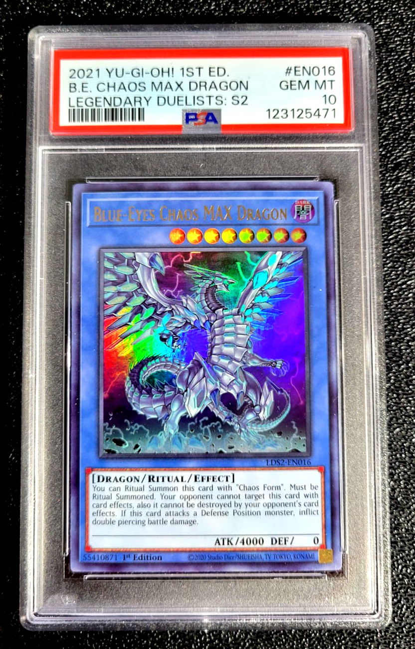 2021 PSA 10 GEM MINT BLUE EYES CHAOS MAX DRAGON LEGENDARY DUELIST 1ST ED G7724